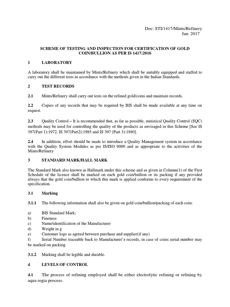 Gold Coin Certification Testing Scheme | PDF | Gold Coin ...