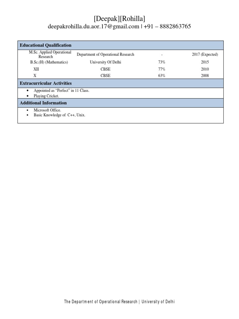 Deepak CV | PDF