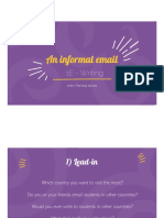 An Informal Email An Informal Email: 1E - Writing