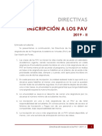 Inscripción A Los PAV - 2019-II
