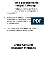 Culture and Psychological Knowledge: A Recap