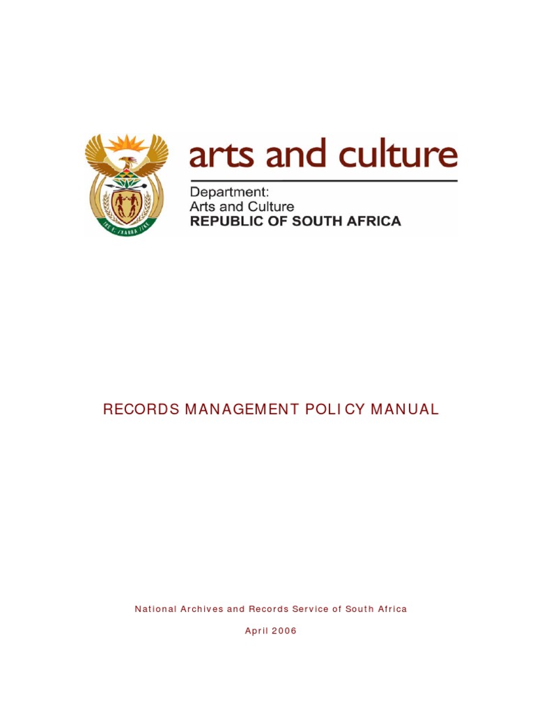 Records Management Policy Manual PDF Records Management