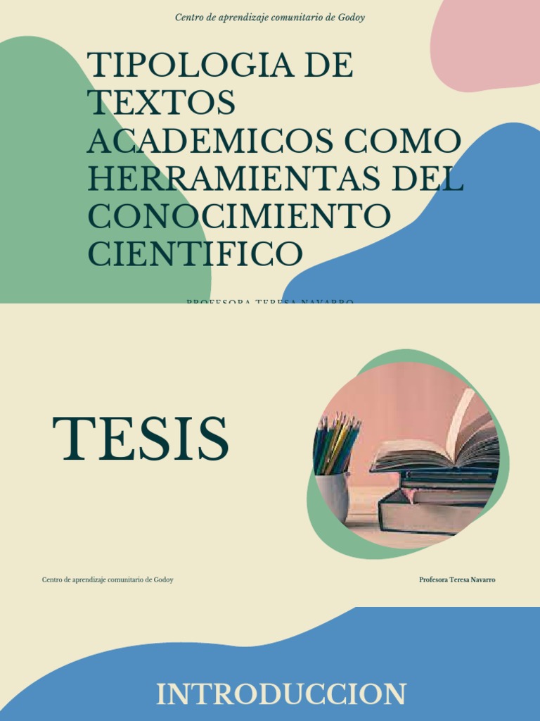 Tipologia de Textos Academicos Como Herramientas Del Conocimiento ...