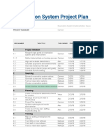 Reservation System Project Plan: Project Title Project Manager