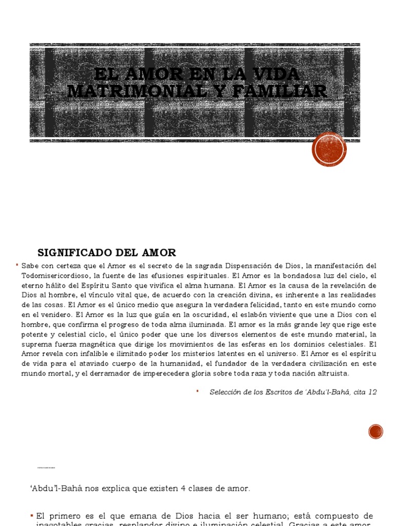 El Amor en La Vida Matrimonial y Familiar | PDF | Amor | Dios