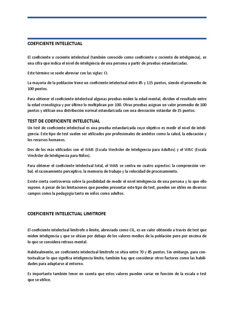 Coeficiente Intelectual Promedio En Adultos – XEGU