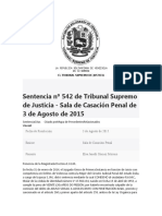 TSJ RECURSO DE CASACION (ADOLESCENTE DECLARO QUE ERA INOCENTE)