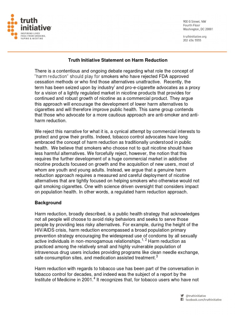 Regulated Harm Reduction in Tobacco Use | PDF | Electronic Cigarette ...