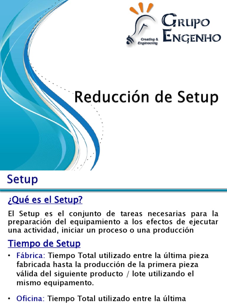 Reducción Setup | PDF | Lean Manufacturing | Economias
