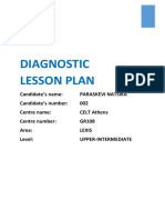 Diagnostic Lesson Plan