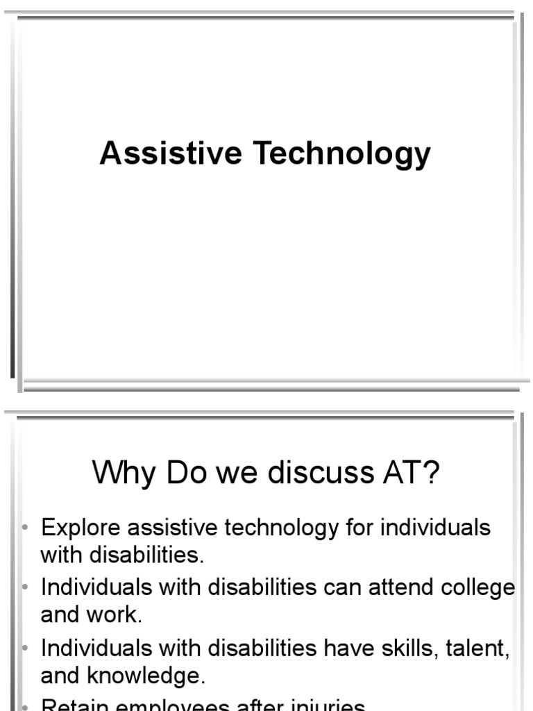 Assistive Technology Pdf Visual Impairment Disability