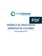 Dinámica de Creación de Empresas - Ene-Sep 2019