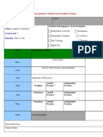 Lesson Plan Model For Middle School English Teaching: Subject Grade Level: Semester