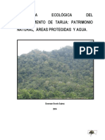 Geografía Ecológica Del Departamento de Tarija: Patrimonio Natural, Áreas Protegidas y Agua.