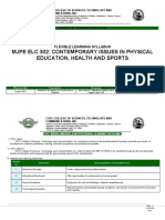 Mjpe Elc 302: Contemporary Issues in Physical Education, Health and Sports