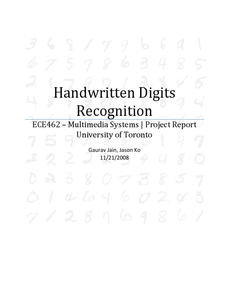 ECE462 Handwritten Digit Recognition Report | PDF | Principal Component ...