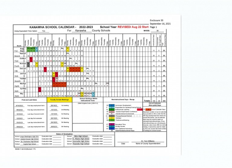Wvu 2022 23 Calendar 2022-23 Kcs Calendar Option | Pdf