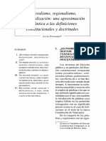 Federalismo, Regionalismo, Descentralización - Una Aproximación Semántica A Las Definiciones Constitucionales y Doctrinales