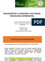 Evaluación de La Toxicidad Y Del Riesgo. Toxicología Experimental