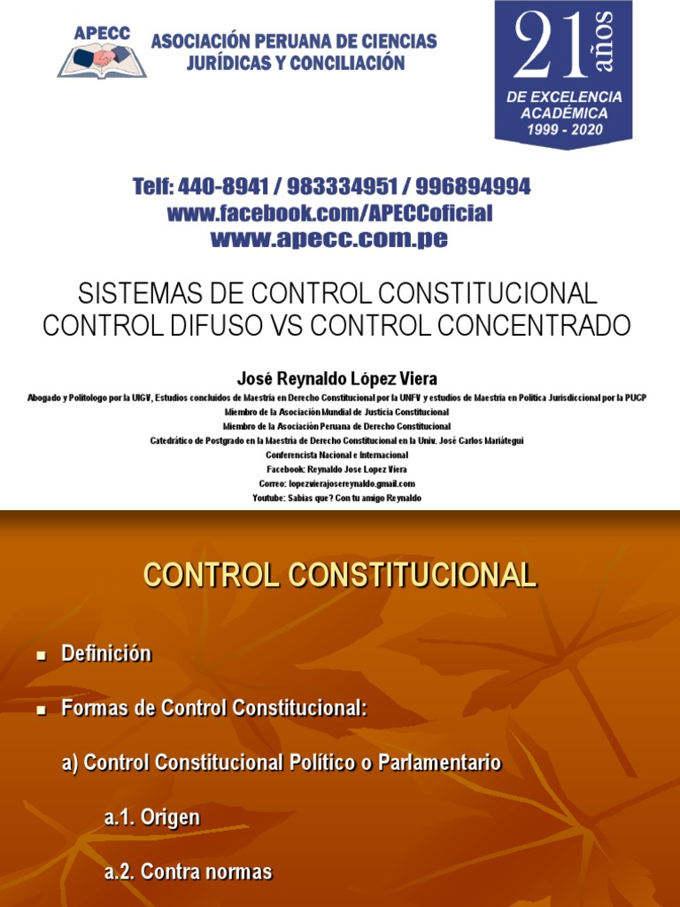 13.01.20 MATERIAL APOYO Dipl. Consti. 5 CONTROL DIFUSO VS CONTROL CONCENTRADO PDF Ley