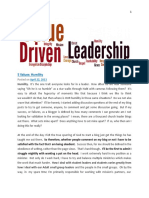 Day 8 VALUE DRIVEN LEADERSHIP 5 Values