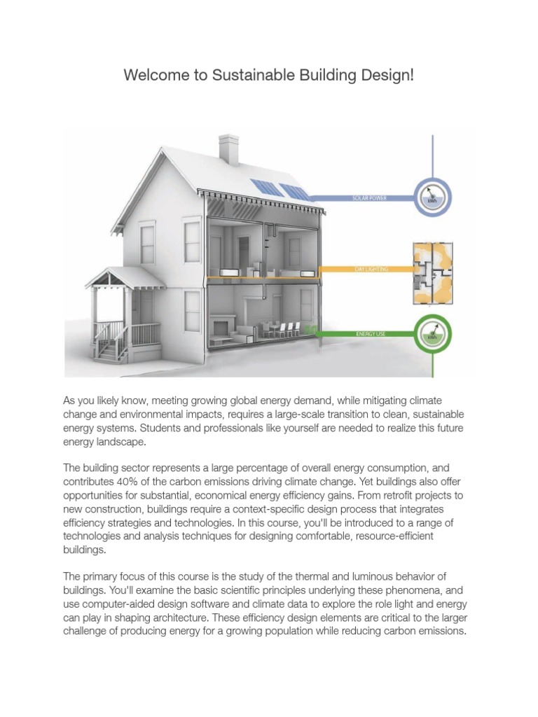 Welcome To Sustainable Building Design! | PDF | Sustainability ...