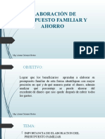  Elaboración de Presupuesto Familiar y Ahorro