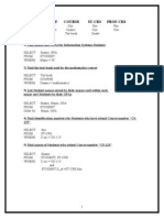 STUDENT-COURSE-PROFESSOR DATABASE QUERIES