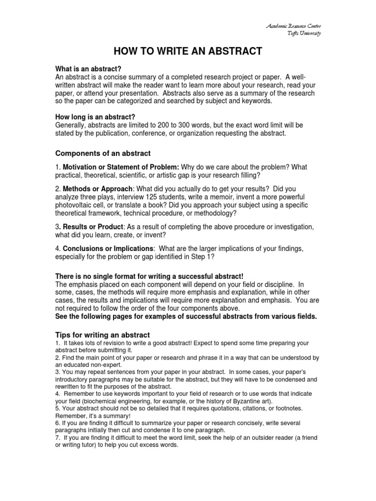How To Write An Abstract | PDF