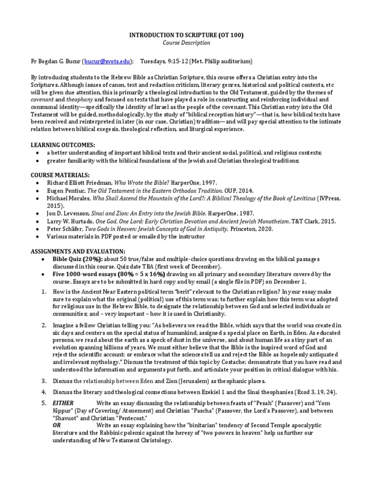 Christian Introduction to Old Testament | PDF | Bible | Hebrew Bible