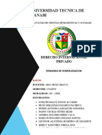 Homologación sentencia disolución matrimonio Ecuador Colombia