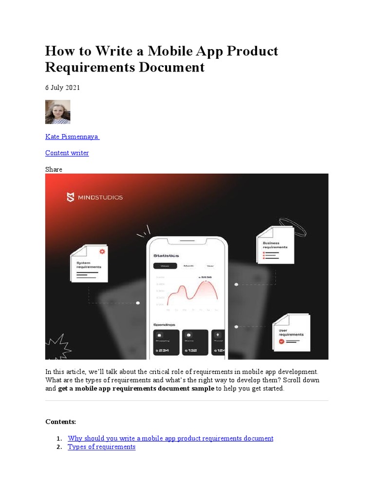 Mobile App Requirements Document Guide | PDF | Mobile App | Application ...
