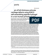 Repair of Full Thickness Articular Cartilage Defects Using IEIK13 Self Assembling Peptide Hydrogel in A Non Human Primate Model