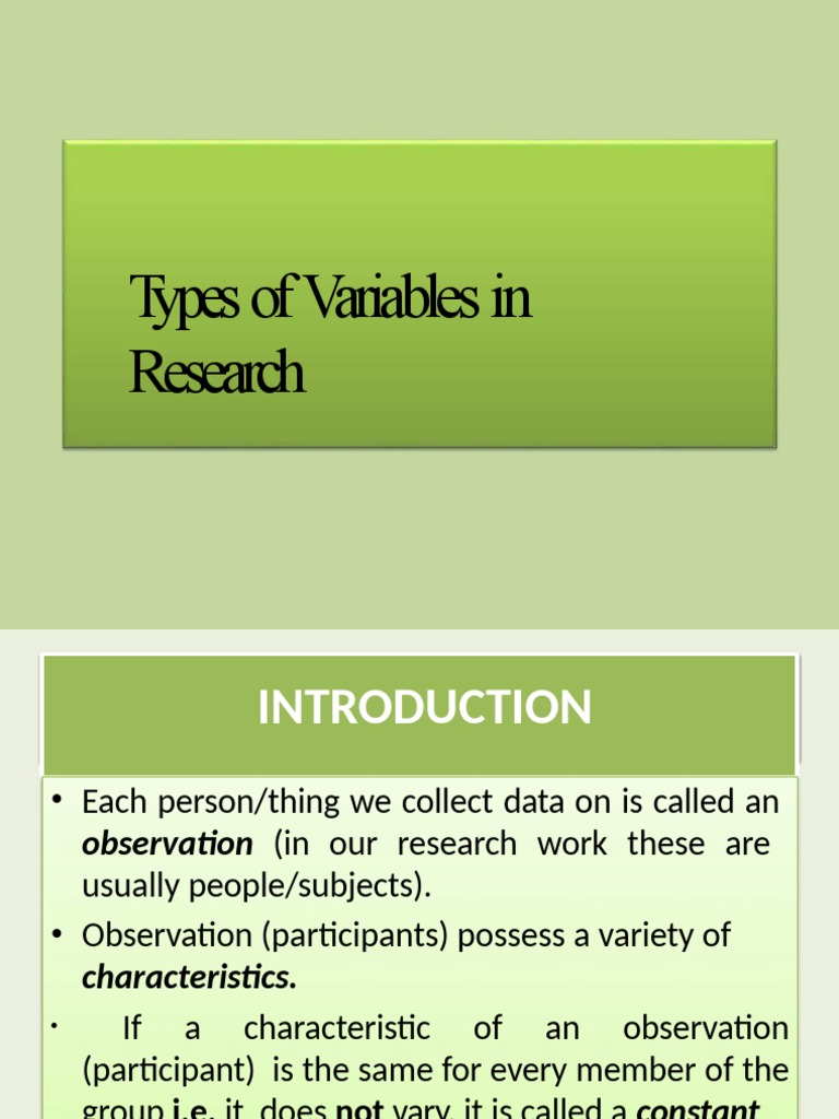 Understanding Research Variables Types | PDF | Level Of Measurement ...