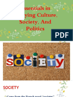 Essentials in Studying Culture, Society, and Politics