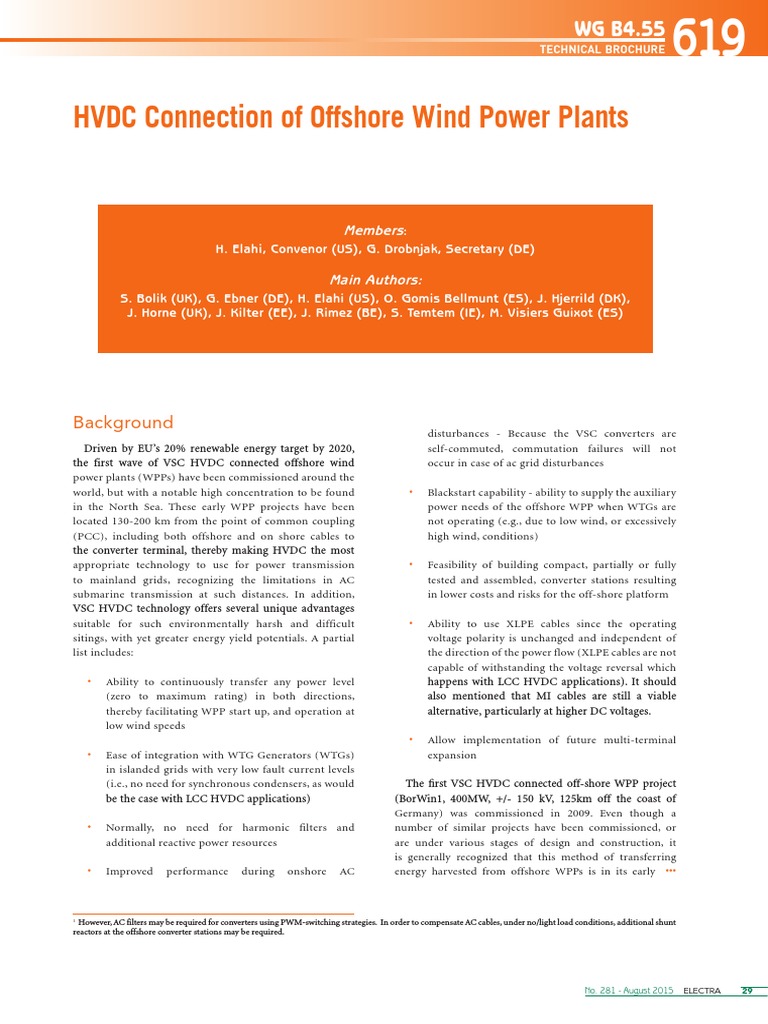 ELT - 281 - 3 HVDC Connection of Offshore WindPower Plants (2015) | PDF ...