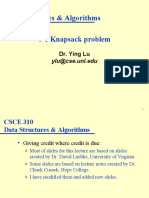 CSCE 310 Data Structures & Algorithms: Dr. Ying Lu