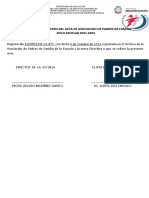 Constancia de Registro Del Acta de Asociacion de Padres de Familia, Ciclo Escolar 2021-2022