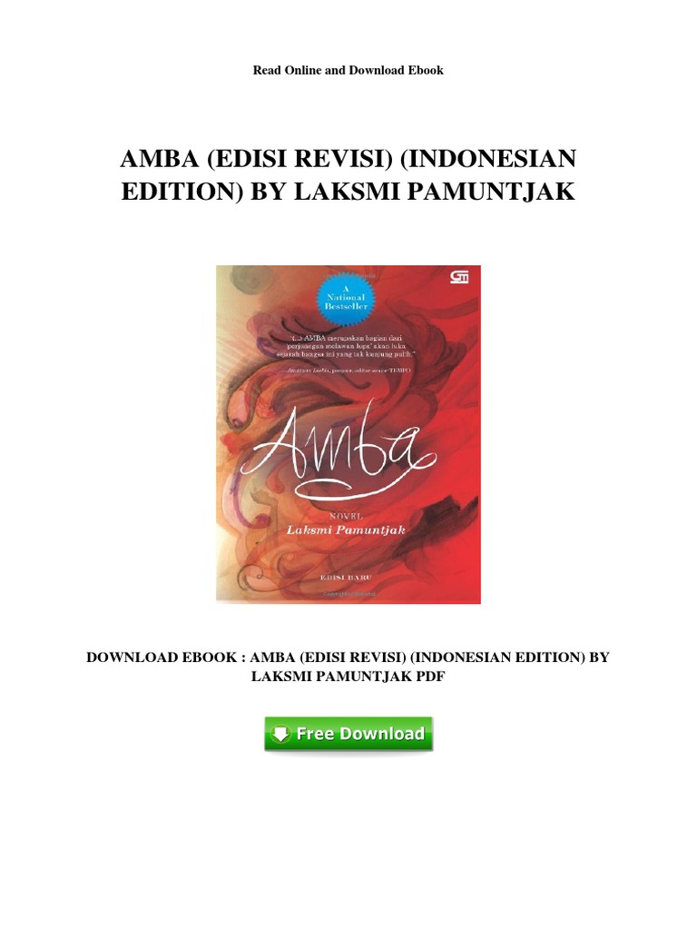 Amba Edisi Revisi Indonesian Edition by Laksmi Pamuntjak Download Ebook