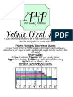 Fabric Cheat Sheet: Fabric Weight/Thickness Guide: Fiber Guide: Stretch Percentage Guide