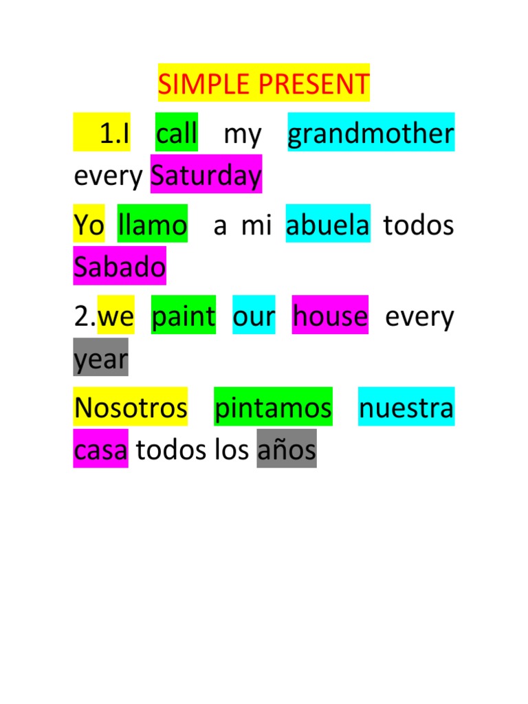 Simple Present | PDF | Artes del Lenguaje y Comunicación