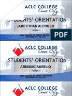 Students' Orientation: Jake Ethan Alcober