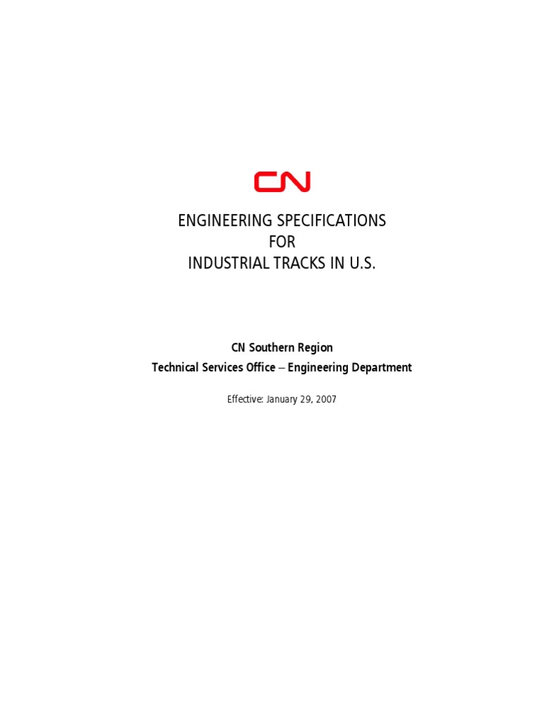 U.S. Industrial Track Engineering Specs | PDF | Track (Rail Transport ...