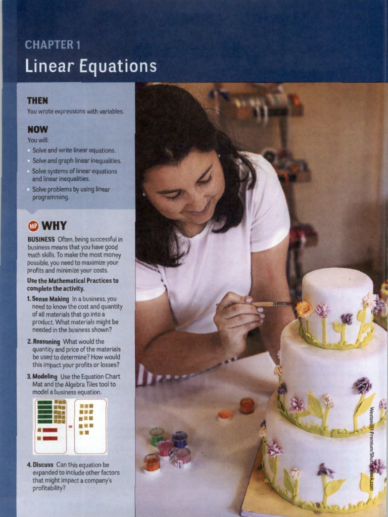 HS MATH ALG2 Chapter 1 Linear Equations | PDF | Mathematical Objects ...