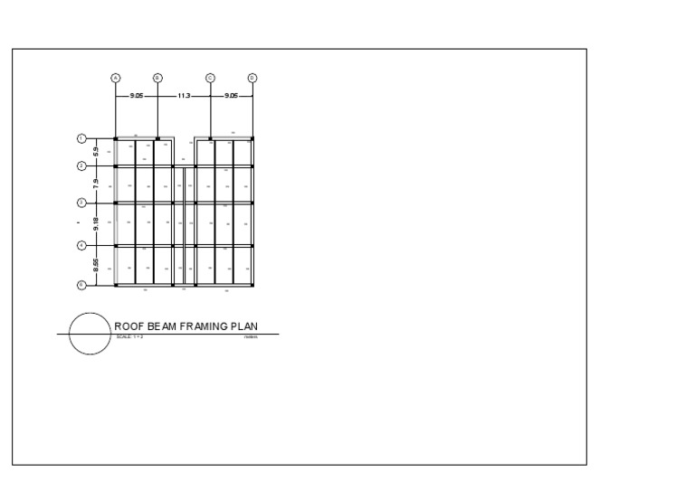 Roof Beam Framing Plan: A B C D | PDF