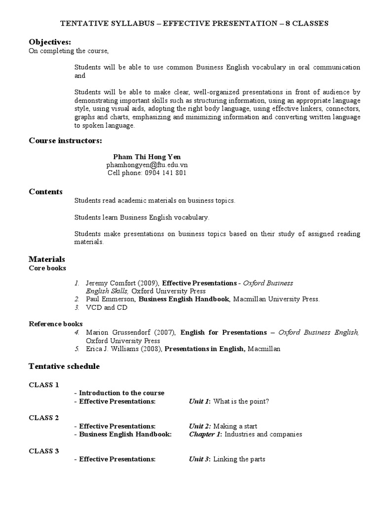 Effective Business Presentation Course | PDF | Pedagogy | Communication