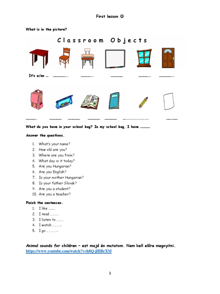 First English Lesson | PDF | Language Arts & Discipline