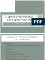 Career Counseling Intake Interview