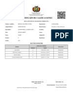 Certificado de Calificaciones: Erlinda Salguero Castro Cochabamba