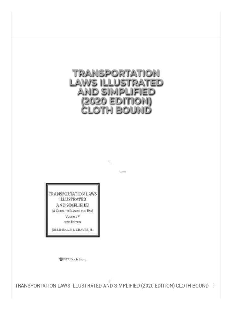 Transportation Laws Illustrated and Simplified (2020 Edition) Cloth ...